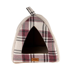 Lepus Keops Piramit Kedi ve Köpek Yatağı Ekose 35x35x40 Cm