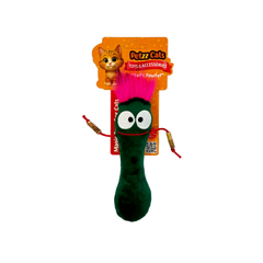 PetzzCats Pulpy Matatabi ve Çıngırak Sesli Peluş Kedi Oyuncağı Yeşil 16x8 Cm