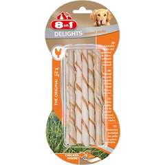 8in1 Delights Twisted Tavuklu Burgu Köpek Kemik Ödülü 1 Adet 10x55 Gr