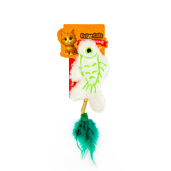 PetzzCats Fish Matatabi ve Çıngırak Sesli Peluş Kedi Oyuncağı Beyaz 20x8 Cm