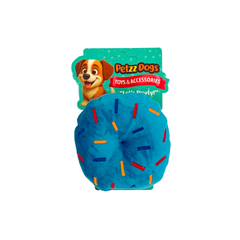 PetzzDogs Yummy Sesli Dayanıklı Peluş Köpek Çiğneme Oyuncağı Mavi 10x8 Cm