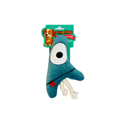 PetzzDogs Three Eyes Sesli Dayanıklı Peluş Köpek Çiğneme Oyuncağı Mavi 21x10 Cm
