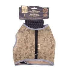 Cattie Havalı Dokuma Kedi Göğüs ve Gezdirme Takımı Large Kamuflaj 1.5x30-40 Cm