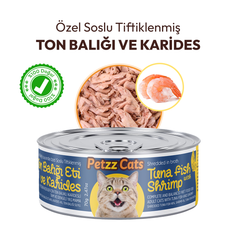 PetzzCats Ton Balığı Karides Konserve Kedi Maması 1 Adet 70 Gr