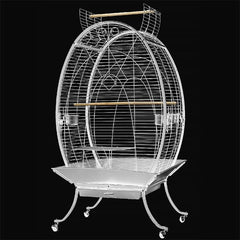 Dayang Oval Ayaklı Papağan Kafesi Beyaz 89x60x159 Cm