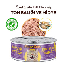 PetzzCats Ton Balığı Midye Konserve Kedi Maması 1 Adet 70 Gr