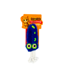 PetzzCats Kalamar Matatabi ve Çıngırak Sesli Peluş Kedi Oyuncağı Mavi 22x7 Cm