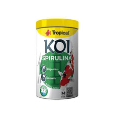 Tropical Spırulına Pellet Koi Balıkları için Spırulına Katkılı Pellet Balık Yemi Medium 1000 Ml 320 Gr