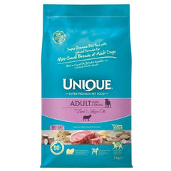 Unique Kuzu Etli Küçük Irk Düşük Tahıllı Yetişkin Köpek Maması 3 Kg