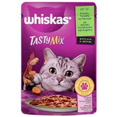Whiskas Pouch Tasty Mix Sos İçerisinde Kuzu Etli Tavuklu ve Havuçlu Yetişkin Konserve Kedi Maması 85 Gr