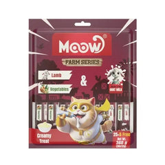 Moow Kuzu Etli Sebzeli ve Keçi Sütlü Yetişkin Sıvı Kedi Ödül Maması 1 Adet 30x12 Gr