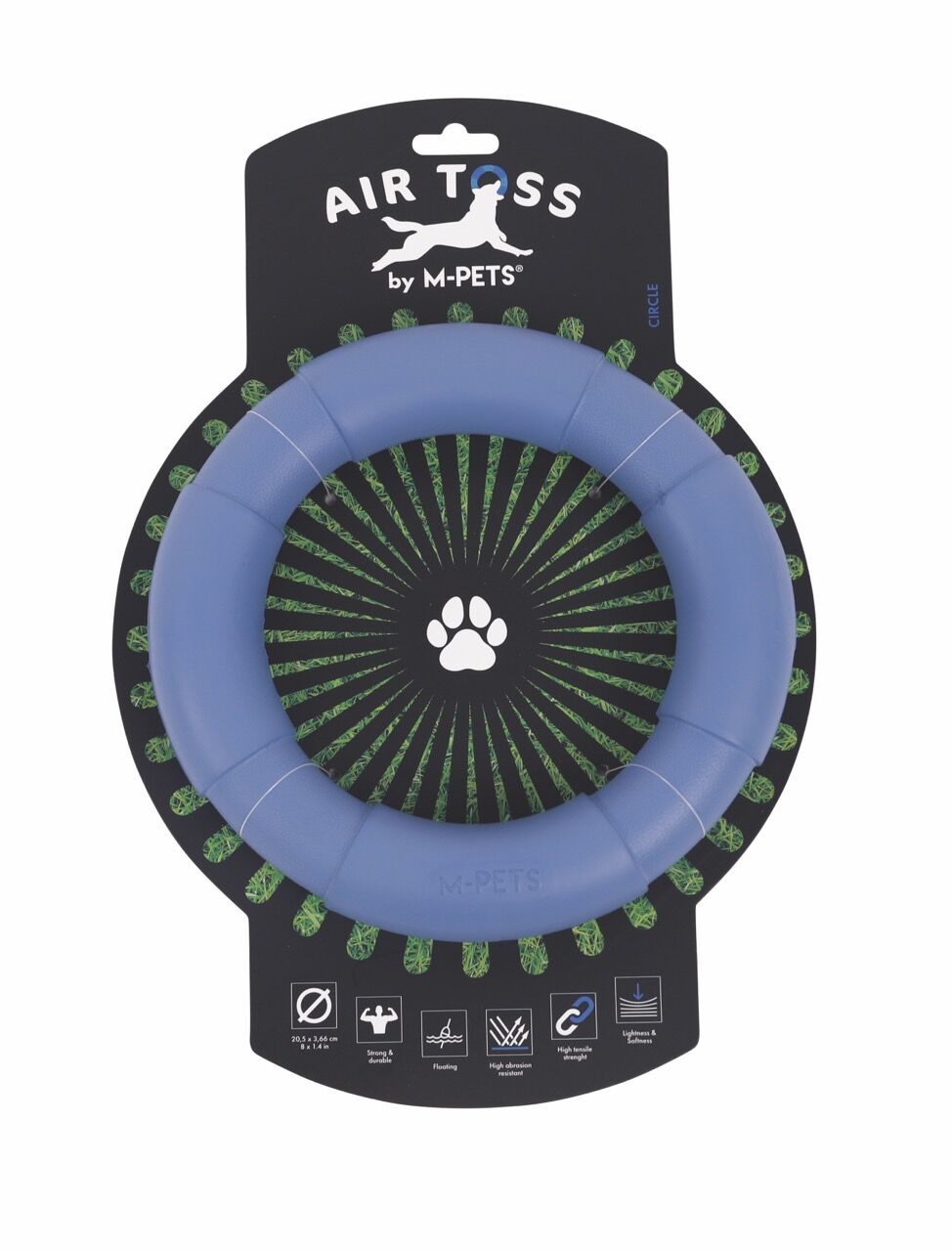 M-Pets Air Toss Circle Dayanıklı Suda Yüzen Köpek Oyuncağı Mavi 20.5x3.66 Cm