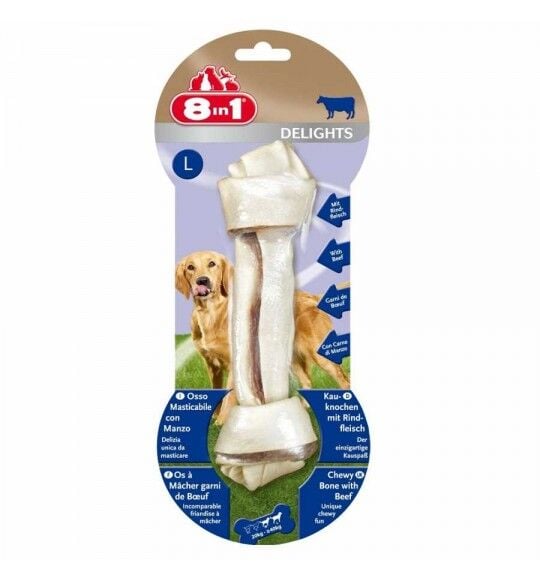 8in1 Delights Bones Biftekli Köpek Kemik Ödülü Large 85 Gr