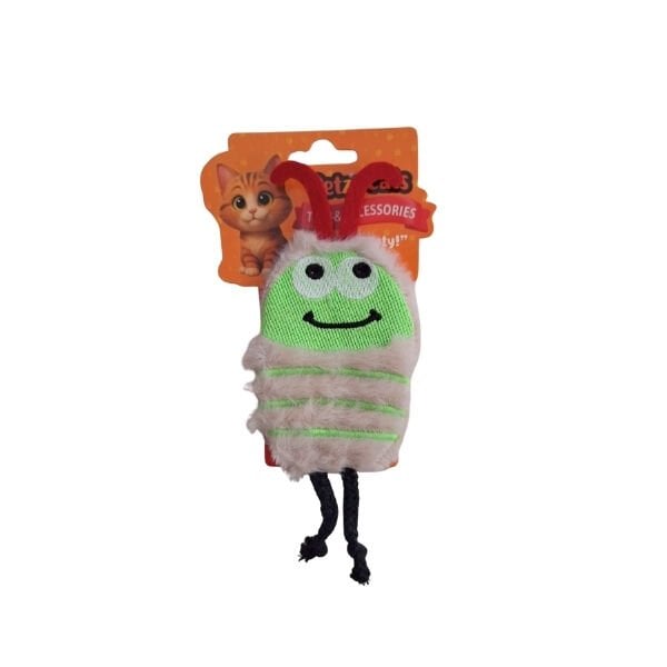 PetzzCats Bug Matatabi ve Çıngırak Sesli Peluş Kedi Oyuncağı Beyaz 16x8 Cm