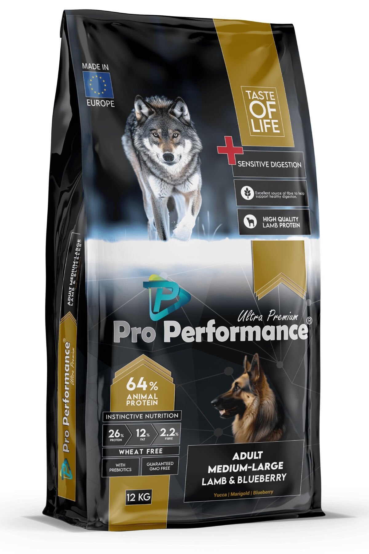 Pro Performance Kuzu Etli ve Yaban Mersinli Orta ve Büyük Irk Yetişkin Köpek Maması 12 Kg