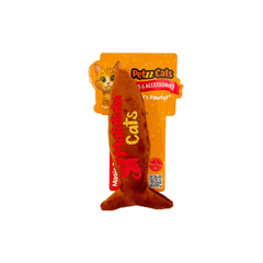 PetzzCats Jr. Fish Matatabi ve Çıngırak Sesli Peluş Kedi Oyuncağı Kahverengi 17x7 Cm