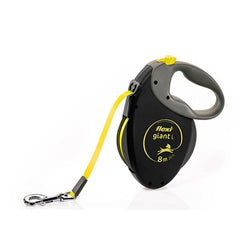 Flexi Neon Reflektörlü Şerit Otomatik Köpek Gezdirme Tasması Large Siyah 8 Mt