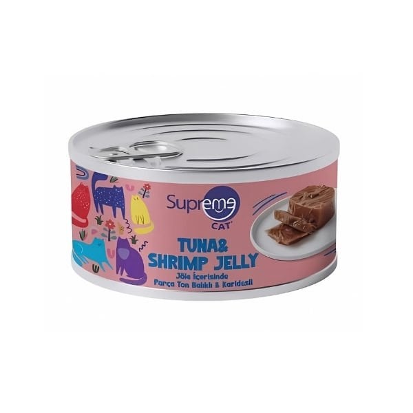 Supreme Cat Jöle İçerisinde Ton Balıklı ve Karidesli Yetişkin Kedi Konservesi 1 Adet 85 Gr