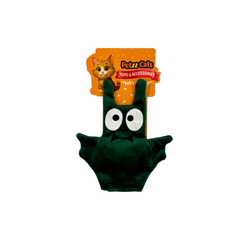 PetzzCats Baty Matatabi ve Çıngırak Sesli Peluş Kedi Oyuncağı Yeşil 15x12 Cm