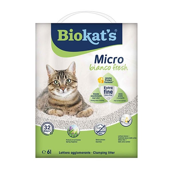 Biokats Micro Fresh Bahar Kokulu Topaklanan Doğal Kedi Kumu 1 Adet 6 Lt