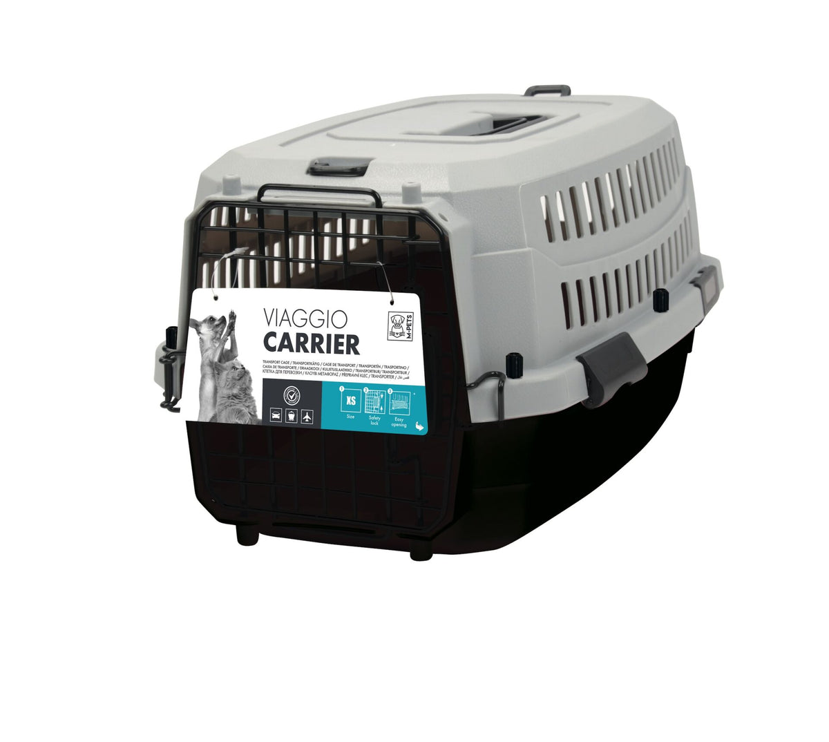M-Pets Viaggio Carrier Iata Kedi ve Küçük Irk Köpek Taşıma Çantası 48.3x32x25.4 Cm Gri/Siyah Xsmall