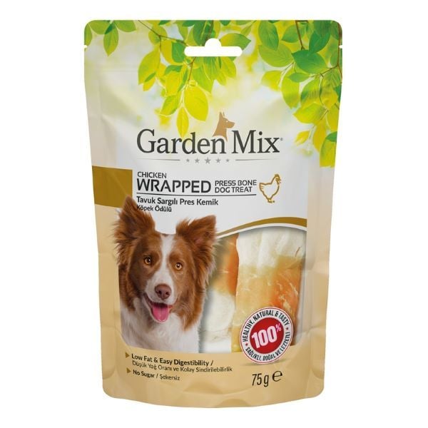 Garden Mix Sargılı Pres Kemik Düşük Yağlı Şekersiz Köpek Ödül Maması 1 Adet 75 Gr