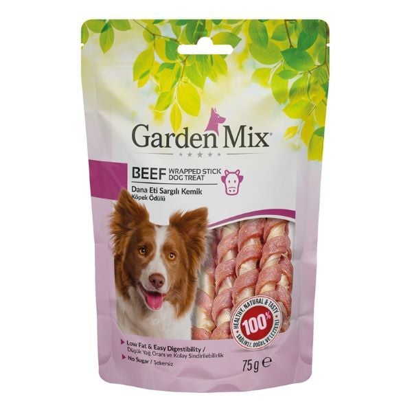 Garden Mix Dana Eti Sargılı Kemik Düşük Yağlı Şekersiz Stick Köpek Ödül Maması 1 Adet 75 Gr