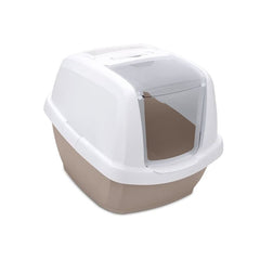 İmac Maddy Junior Üstü Açılır Kapalı Kedi Tuvaleti Beyaz/Bej 57x43x41 Cm