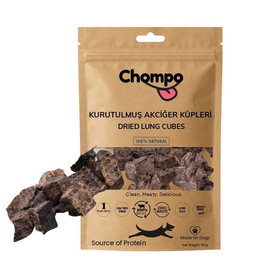 Chompo Kurutulmuş Ciğer Küpleri Köpek Ödül Maması 100 Gr