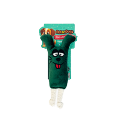 PetzzDogs Mona Sesli Dayanıklı Peluş Köpek Çiğneme Oyuncağı Yeşil 26x11 Cm