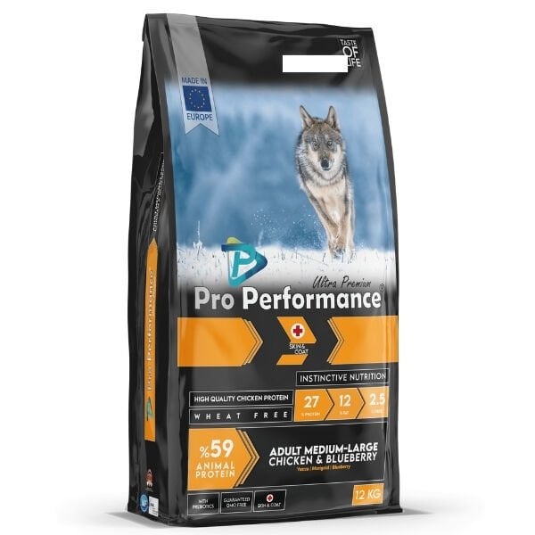 Pro Performance Tavuk Etli ve Yaban Mersinli Orta ve Büyük Irk Yetişkin Köpek Maması 12 Kg