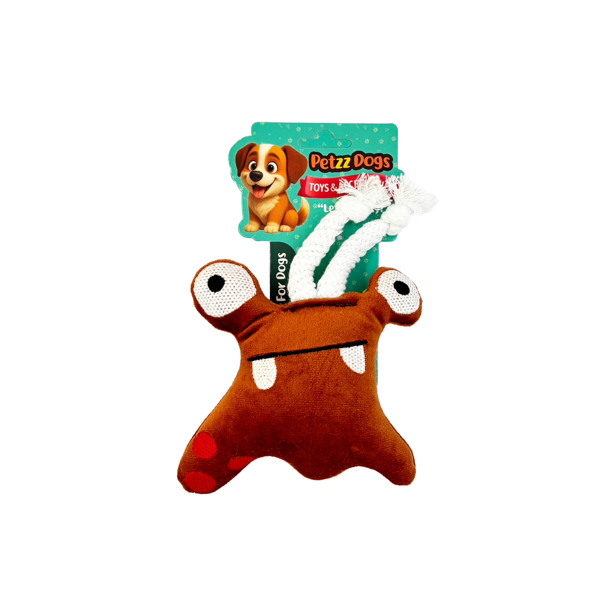 PetzzDogs Kırpık Sesli Dayanıklı Peluş Köpek Çiğneme Oyuncağı Kahverengi 16x14 Cm