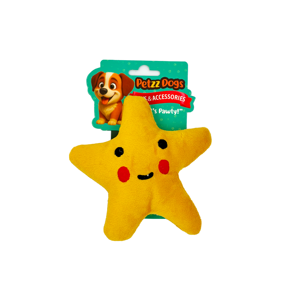 PetzzDogs Star One Sesli Dayanıklı Peluş Köpek Çiğneme Oyuncağı Sarı 14x13 Cm