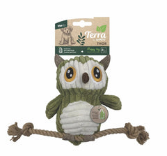 M-Pets Thor Baykuş Peluş Kedi ve Köpek Oyuncağı 30x13x7 Cm Gri/Yeşil