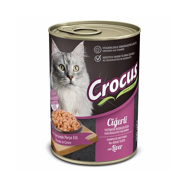 Crocus Ciğerli Yetişkin Kedi Yaş Maması 1 Adet 400 Gr