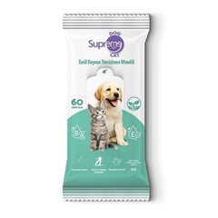 Supreme Yeşil Çaylı Kedi ve Köpek Temizleme Mendili 60 Adet