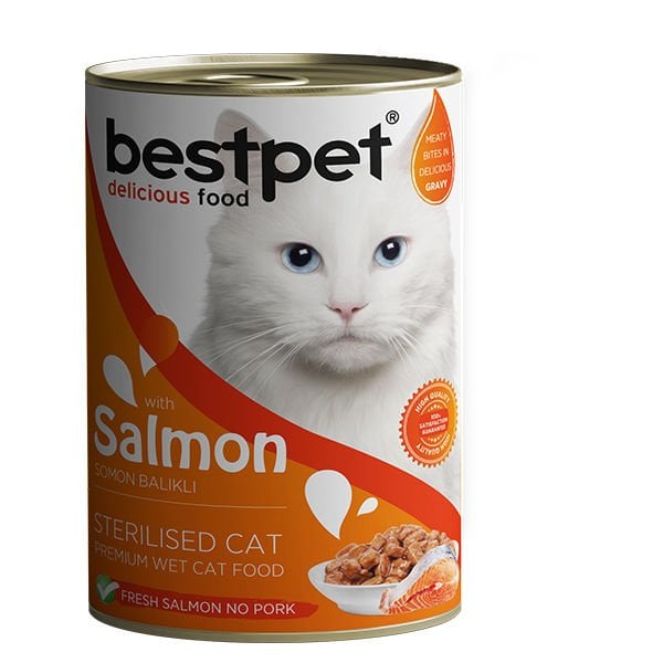 Bestpet Sterilised Somonlu Kısırlaştırılmış Konserve Kedi Maması 1 Adet 400 Gr