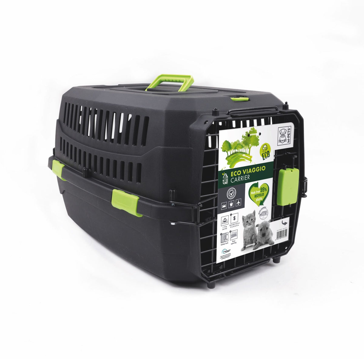 M-Pets Eco Viaggio Carrier Lata Kedi ve Küçük Irk Köpek Taşıma Çantası 58.4x38.7x33 Cm Siyah Small