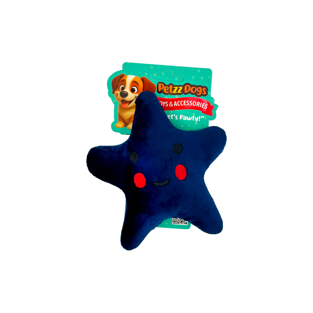 PetzzDogs Star One Sesli Dayanıklı Peluş Köpek Çiğneme Oyuncağı Lacivert 14x13 Cm