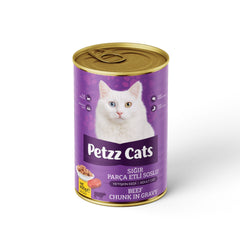 PetzzCats Sığır Etli Yetişkin Kedi Konservesi 400 Gr 1 Adet