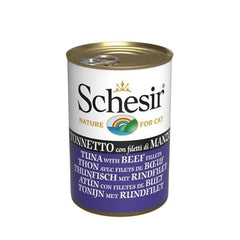 Schesir Jöle İçinde Ton Balık ve Dana Etli Yetişkin Konserve Kedi Maması 1 Adet 140 Gr