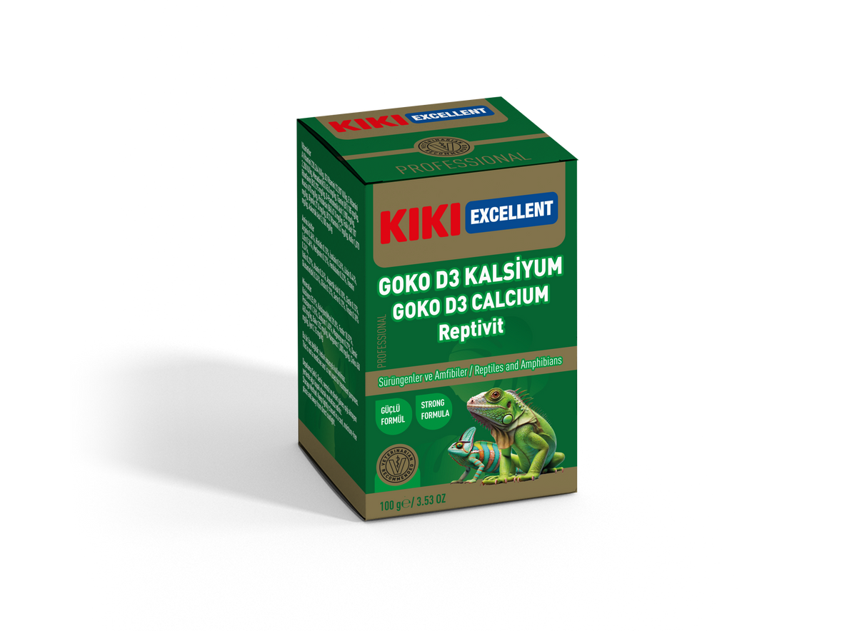 Kiki Excellent Goko D3 Kalsiyum Reptivit Sürüngenler ve Amfibiler için Toz Mineral 100 Gr