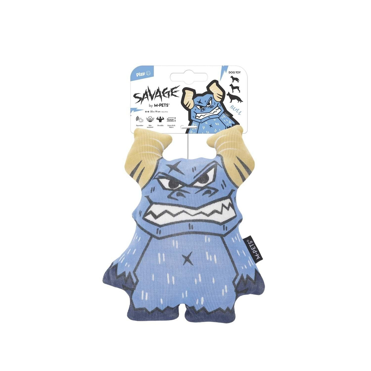 M-Pets Boğa Köpek Oyuncağı 22x19 Cm Mavi