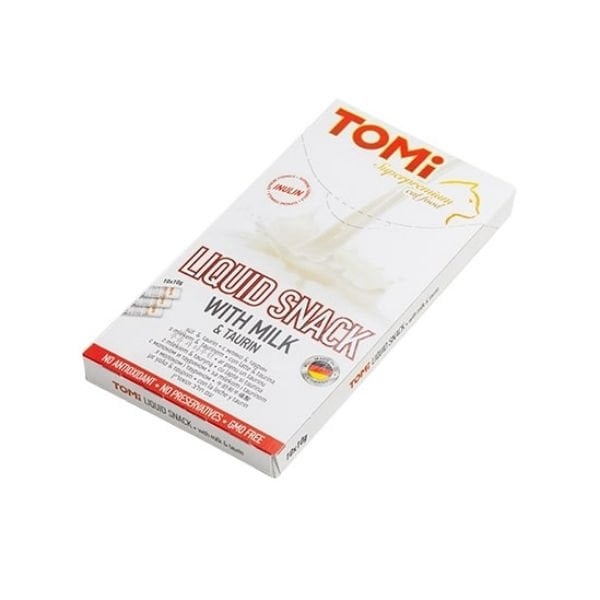 Tomi Sütlü ve Taurinli Sıvı Kedi Ödül Maması 1 Adet 10x10 Gr