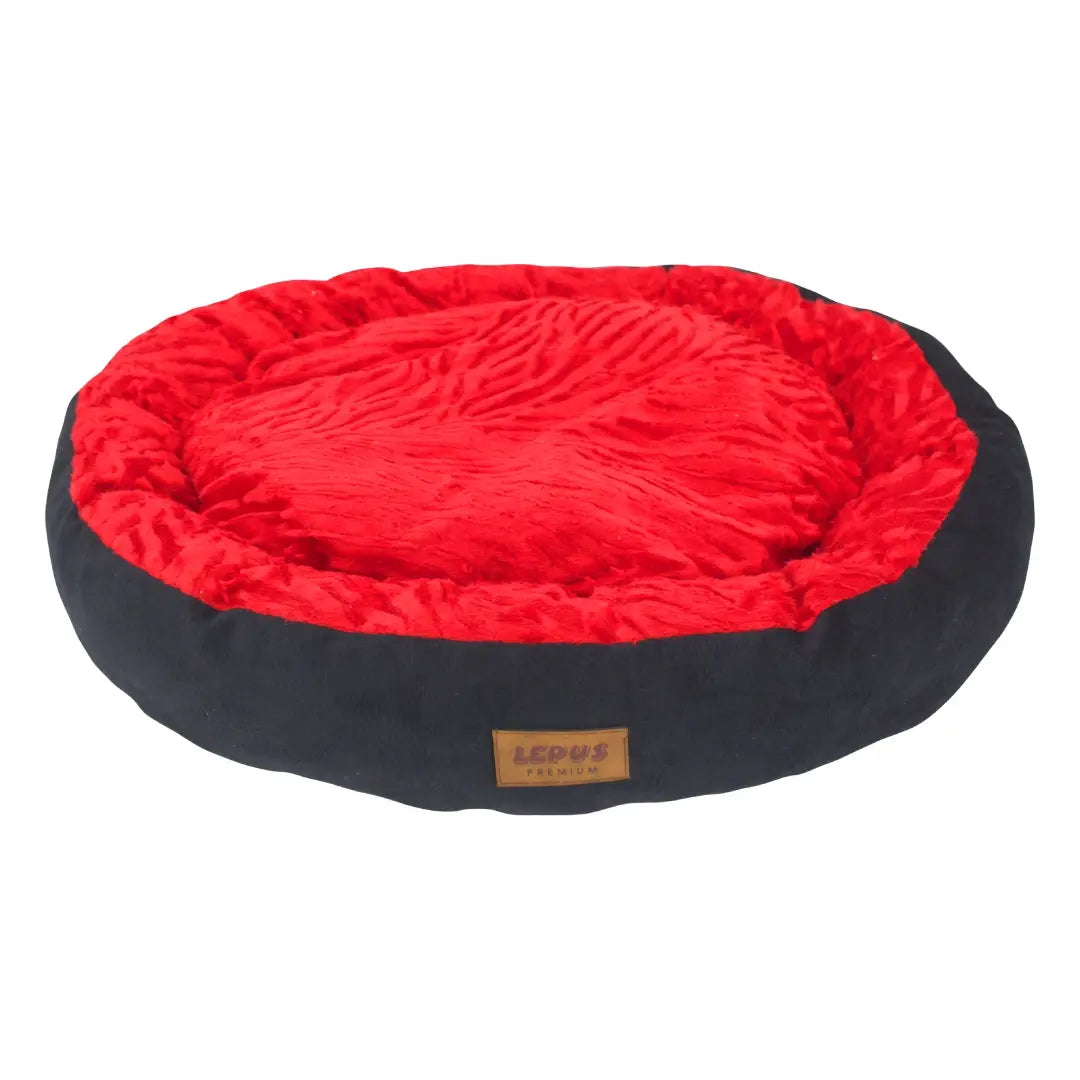 Lepus Simit Kedi ve Köpek Yatağı Siyah/Kırmızı 57x16 Cm