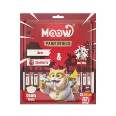Moow Ciğerli Kızılcıklı ve Keçi Sütlü Yetişkin Sıvı Kedi Ödül Maması 1 Adet 30x12 Gr