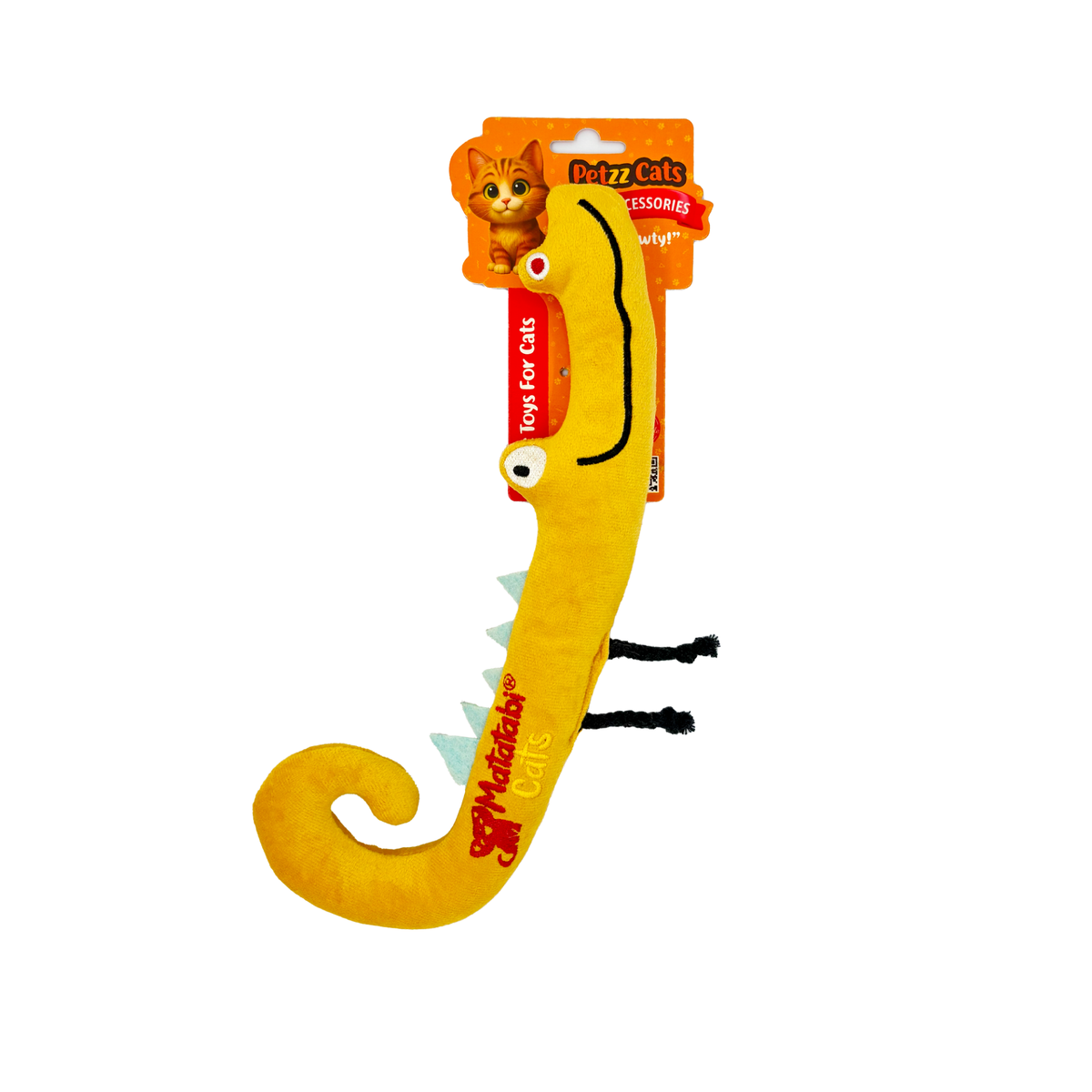 PetzzCats Crody Matatabi ve Çıngırak Sesli Peluş Kedi Oyuncağı Sarı 30x8 Cm
