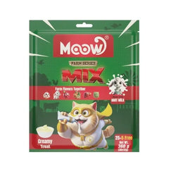 Moow Karışık 6 Lezzetli Çiftlik Serisi Keçi Sütlü Yetişkin Sıvı Kedi Ödül Maması 1 Adet 30x12 Gr