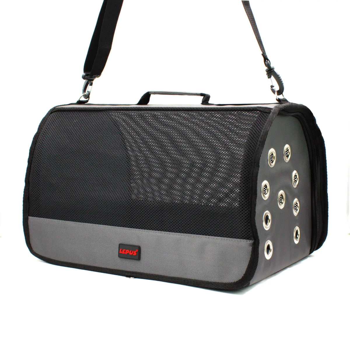 Lepus Mesh Bag Omuz Askılı Kedi ve Küçük Irk Taşıma Çantası Gri 28x45x28 Cm