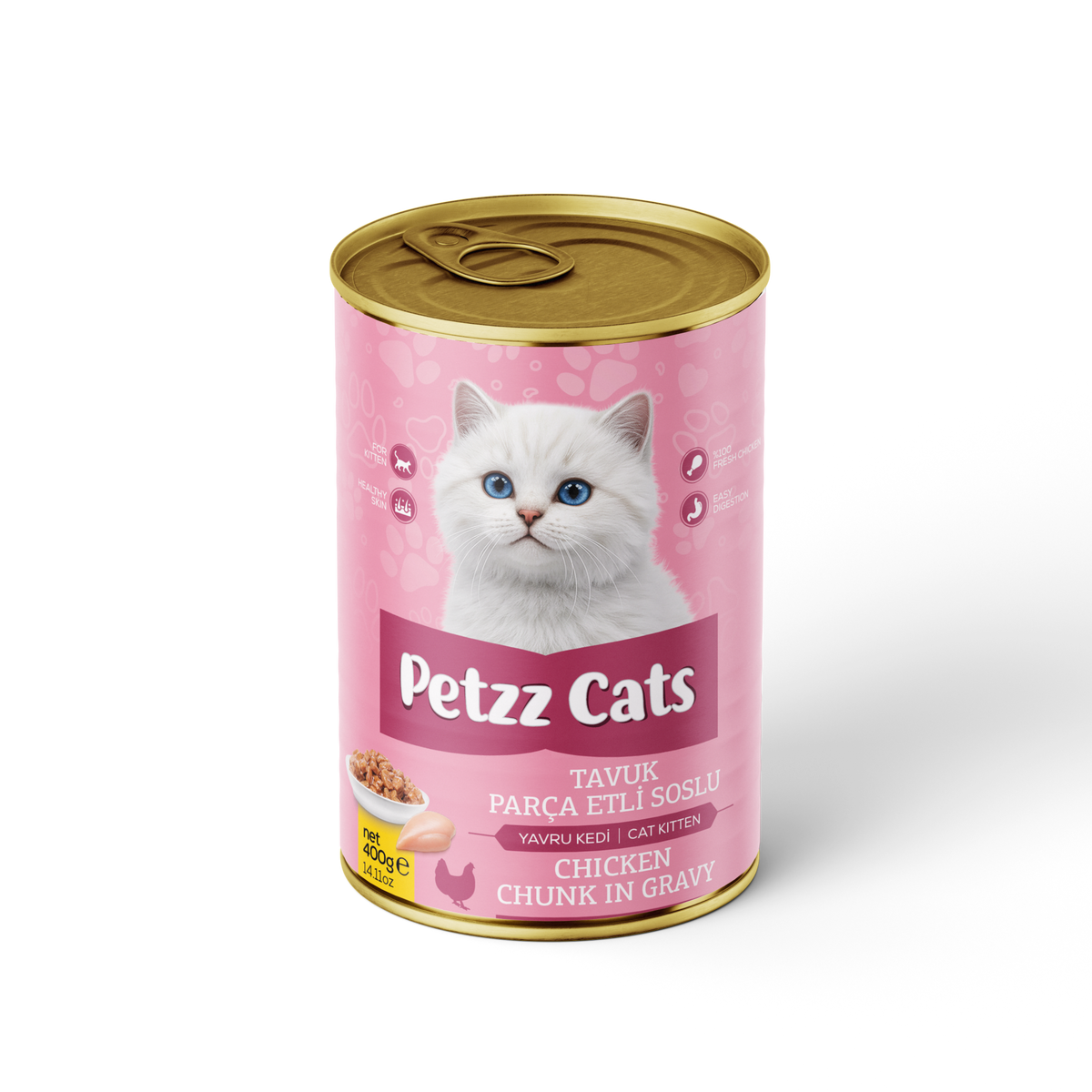 PetzzCats Tavuk Etli Yavru Kedi Konservesi 400 Gr 1 Adet